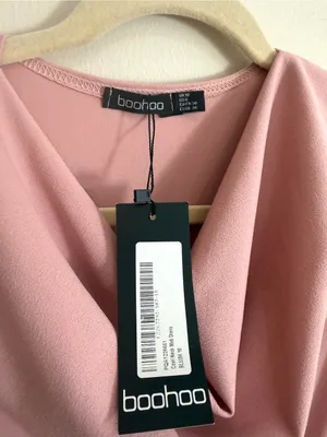 NWT Boohoo Blush Pink Cowl Neck Cap Sleeve Midi Dress Size 6 thumbnail 3