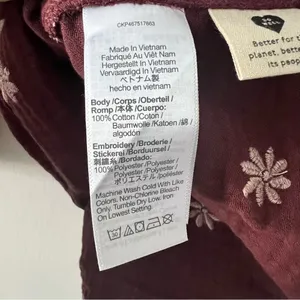 Madewell Embroidered Lightspun Peplum Gauze Open-Back Top in Vintage mulberry thumbnail 8