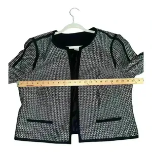 Liz Claiborne Black/White Open Front Cropped Blazer,‎ XL thumbnail 4