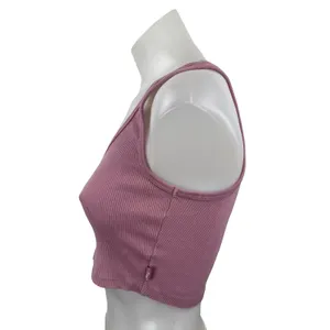 Aritzia TNA Pink Sculpt Ribbed Knit Sleeveless Scoop Cami Tank Crop Top Size S thumbnail 2