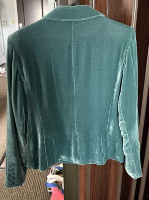 Teal Velvet Blazer Green Size M thumbnail 4