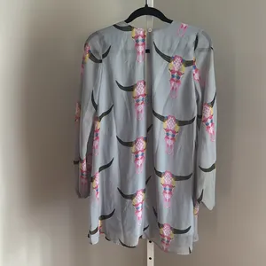 SHOW ME YOUR MUMU Balloon Sleeve Tunic Dress Boho Longhorn Skull Colorful Mini thumbnail 4