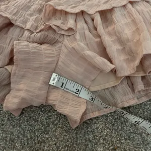 Style Rack Pink Textured Ruffle Tiered‎ Mini Dress Spaghetti Strap Size Medium thumbnail 7