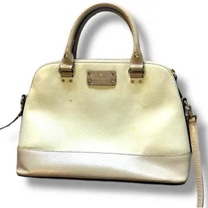 Kate Spade Cream/Pebble Wellesley Small Rachelle Satchel Crossbody Bag thumbnail 1