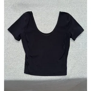 Lululemon Women's Align Tee Black Slim Fit Cropped Length Nulu Size 4 thumbnail 4