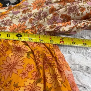 American Eagle Orange Floral Babydoll Mini Dress Sz XS Cottagecore Beach Light thumbnail 11