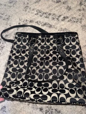 Coach Black Signature Canvas Tote thumbnail 8