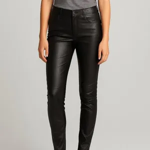 Abercrombie & Fitch Womens Faux Leather Skinny Pants Dark Brown Ankle Zip 4 W27 thumbnail 2