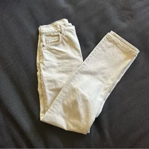 Reformation Cynthia High Rise Straight Jeans in Bone thumbnail 2