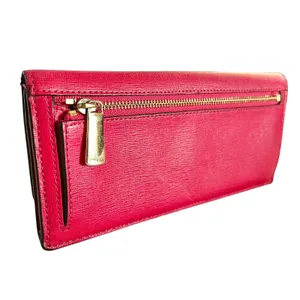 Coach Scarlet Pink Saffiano Leather Slim Soft Wallet #F49350 thumbnail 9