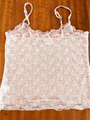 Y2K Old Navy Lilac Lace Camisole Medium thumbnail 2
