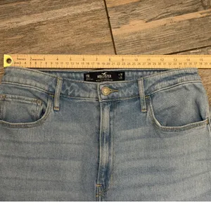 Hollister Ultra High-Rise‎ Dad Jeans Light Wash Stretch Split Hem Size 11 30x31 thumbnail 5