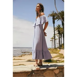 Free People Lynne Midi Dress in Lavender Luster Periwinkle Small NWT Beach Boho thumbnail 3