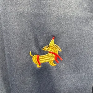 Unisex Blue Embroidered Puppy Baggy Sweatpants Y2K Wide Leg Pant Lantern Trouser thumbnail 4