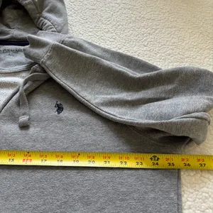 U.S. POLO ASSN Vintage Style Heather Gray Zip Up Hoodie Skate Indie grunge Large thumbnail 5