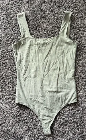 Abercrombie & Fitch Sage Green Ribbed Square-Neck Bodysuit thumbnail 1