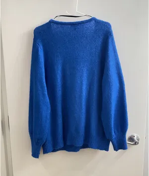 Torrid Blue Vegan Cashmere Pullover V-Neck Surplice Sweater thumbnail 4