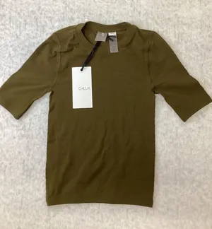 Calia Focus Focus Seamless Crop Tee Dark Khaki‎ Olive WAX15125 Womens XS New thumbnail 1
