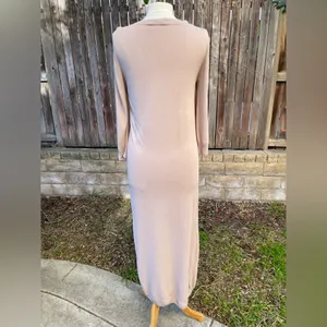 COS knitted Beige Long Sleeve Maxi Dress Minimalist Classic S luxury neutral thumbnail 3