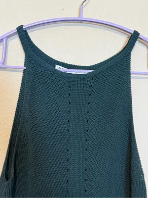 Zara knit tank top Green Size‎ Medium thumbnail 3