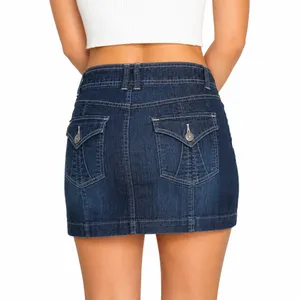 2000s Y2K Jean Mini Skirt Dark Wash Denim Micro Mini Skirt Size 5 Small thumbnail 2