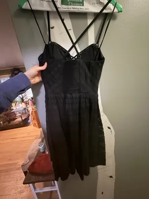 Guess Black Strappy Mini Dress with Crisscross Back thumbnail 3