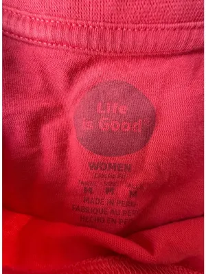 Life is Good Women's Medium Red Long Sleeve T-Shirt with Festive Graphic thumbnail 3