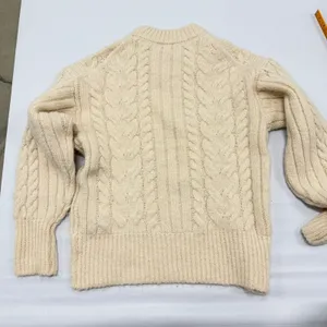 A New Day Women Cream Cable Knit Mock Neck Sweater Chunky Fisherman Style size S thumbnail 8