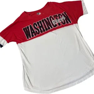 New Era Washington Wizards NBA Women XL Long Sleeve Colorblock T-Shirt Red White thumbnail 1