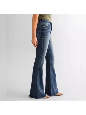 BKE Jeans Super Flare Billie Slim Fit High Rise Size 33X34 33 Long thumbnail 2