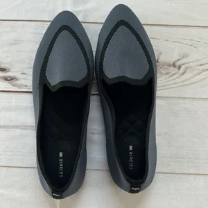 Birdies Blackbird Women's Pointed Knit Flats - Gray & Black thumbnail 5