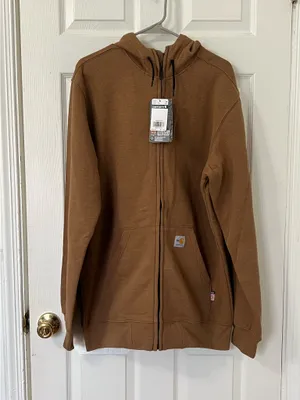 Carhartt FR Flame Resistant Zip Hoodie Brown CAT 3 NFPA 70E Mens Size M Tall thumbnail 4