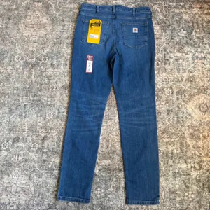 New Carhartt Rugged Flex Slim Fit Tapered High Rise Jeans BD5105-W Blue 12 thumbnail 5