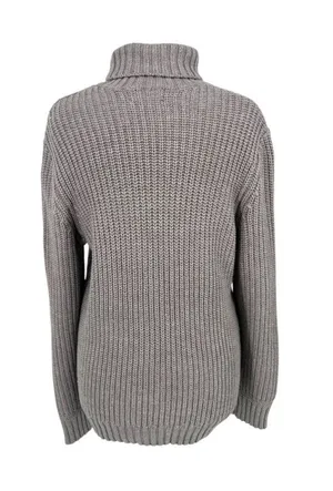 Bershka Chunky Turtleneck Sweater Cozycore Minimalist Gray Size Medium thumbnail 1