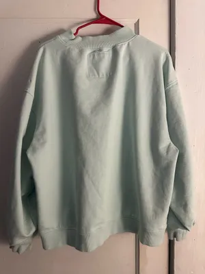 FANCY OVERSIZED TERRY GINGHAM MOCKNECK - ROBIN thumbnail 2