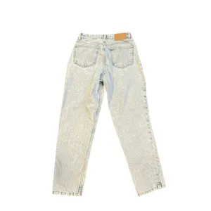 Zara Light Wash High Rise Taper Denim Jeans SZ 8 Vintage Inspired Acid Wash 90s thumbnail 2