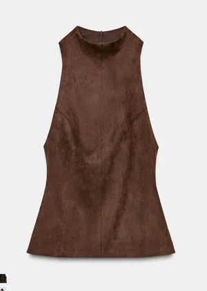 ZARA Top Faux Leather Top thumbnail 1