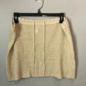 Good American Crochet Low Rise Skirt Cream 1XL Boho Swim cover #785 thumbnail 5
