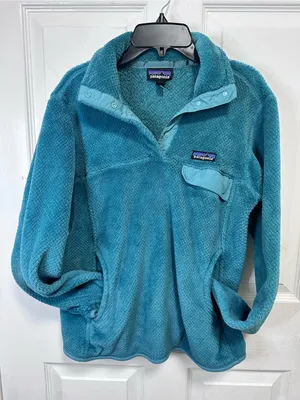 Patagonia Vintage Women's Turquoise Fleece Pullover Jacket thumbnail 2