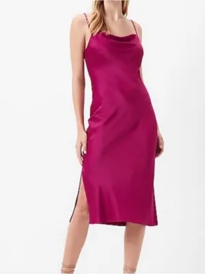 Express Cowl Neck Slip Midi Dress thumbnail 2