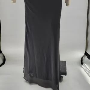 VTG Bora Prom Dress XL Black Bling Accent Sheer Layer Fairy Goth Evening Gown thumbnail 8