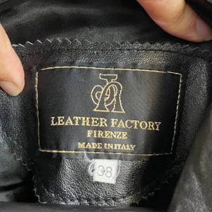 Leather Factory Firenze Italy Womens Black Leather Blazer Jacket Coat Sz 38 US 4 thumbnail 5