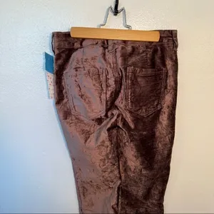 Free People Women's Size 26 Velvet Crop Flare Pants Taupe Brown Purple Stretch‎ thumbnail 9