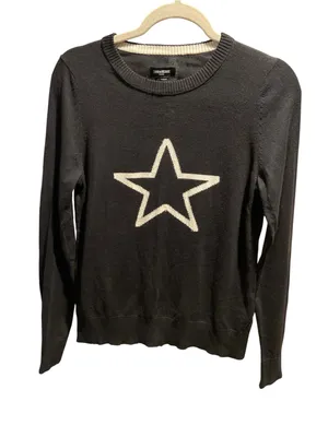 Zadig & Voltaire Paris size extra small, miss star black cotton sweater thumbnail 1