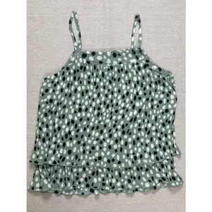 Ann Taylor | Green Dalmation Print Pleated Tank | Small thumbnail 2