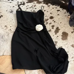 AMANDA UPRICHARD Isabel Dress in Black Rose Y2K Mini‎ NWT thumbnail 4