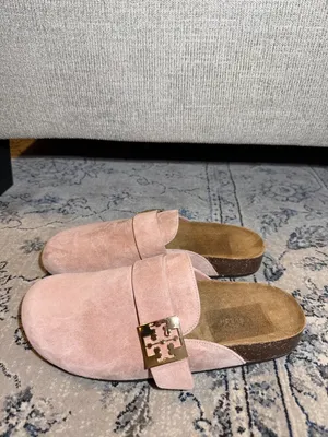 Tory Burch Mellow Mule Suede Pink/Gold thumbnail 2