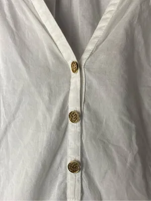 Lilly Pulitzer Boho Cotton Embroidered Vacation White Long-Sleeve Tunic Top S thumbnail 4