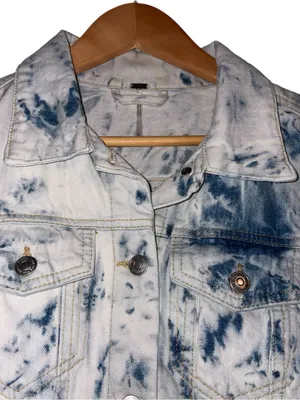 Free People Rumors Denim Jacket Jones Tie Dye Blue Small NWOT thumbnail 8