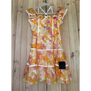 NWT Lulus Cutest Instinct Ivory Floral Halter Cold-Shoulder Mini Dress Resort M thumbnail 2